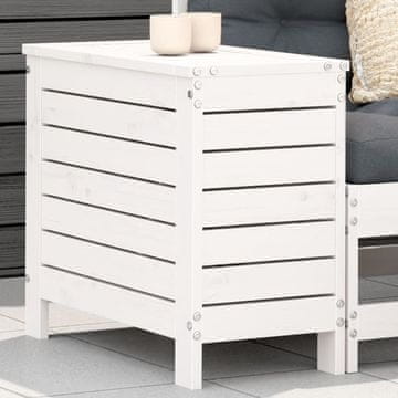 Vidaxl vidaXL Vrtni stolček za noge bel 62x31,5x52 cm masiven borov les