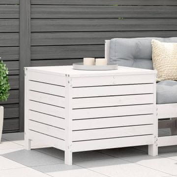 Vidaxl vidaXL Vrtni stolček za noge bel 62x63,5x53,5 cm masiven borov les