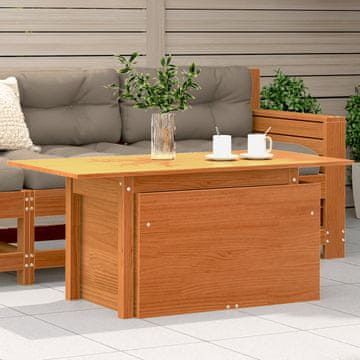 Vidaxl vidaXL Vrtna miza iz voska rjave barve 100x50x75 cm masivni borov les