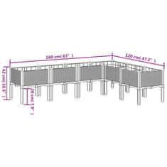 Vidaxl Cvetlično korito z nogami modro sivo 160x120x42 cm PP