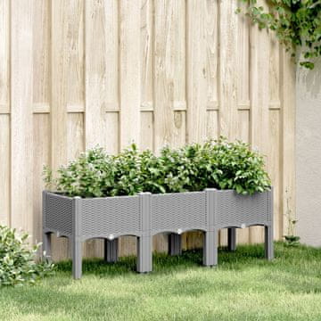 Vidaxl vidaXL Vrtno korito z nogami svetlo sivo 120x40x42 cm PP
