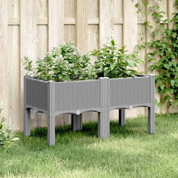 Vidaxl vidaXL Vrtno korito z nogami svetlo sivo 80x40x42 cm PP