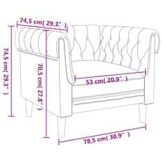 Greatstore Fotelj chesterfield temno rjava tkanina