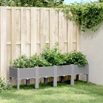 Vidaxl vidaXL Vrtno korito z nogami svetlo sivo 160x40x42 cm PP