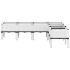 Vidaxl Cvetlično korito z nogami belo 160x120x42 cm PP