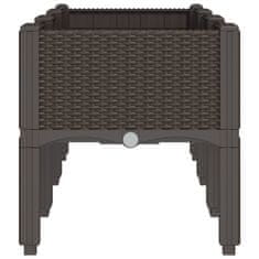 Vidaxl Cvetlično korito z nogami rjavo 120x40x42 cm PP