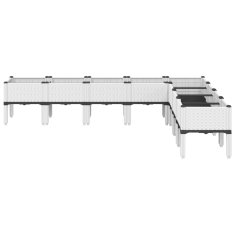 Vidaxl Cvetlično korito z nogami belo 200x160x42 cm PP
