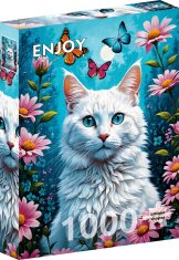 ENJOY Puzzle Bela mačka 1000 kosov
