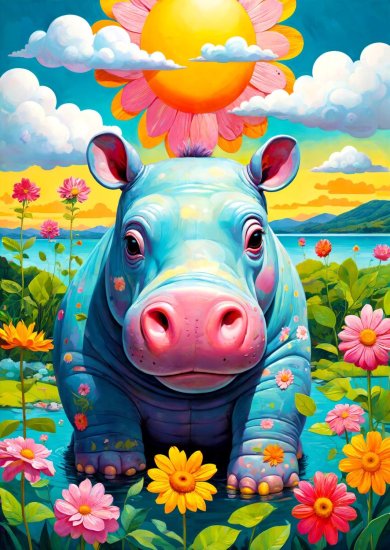 ENJOY Puzzle Sunny Hippo 1000 kosov