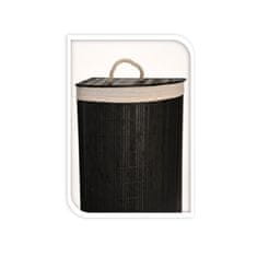 EXCELLENT Bambusov kotni koš za perilo 35 x 35 x 60 cm črn KO-HX9100560