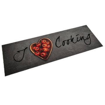 Vidaxl vidaXL Kuhinjska preproga z napisom Cooking, 60x180 cm, žamet