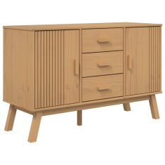 Greatstore Komoda OLDEN rjava 114x43x73,5 cm trdna borovina