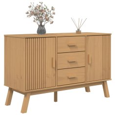 Greatstore Komoda OLDEN rjava 114x43x73,5 cm trdna borovina
