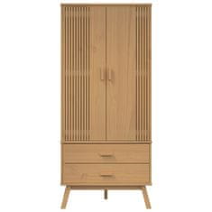 shumee Garderobna omara OLDEN rjava 76,5x53x172 cm trdna borovina
