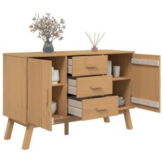 Greatstore Komoda OLDEN rjava 114x43x73,5 cm trdna borovina