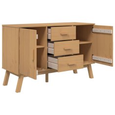 Greatstore Komoda OLDEN rjava 114x43x73,5 cm trdna borovina