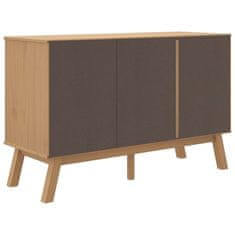 Greatstore Komoda OLDEN bela in rjava 114x43x73,5 cm trdna borovina