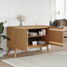 Greatstore Komoda OLDEN rjava 114x43x73,5 cm trdna borovina