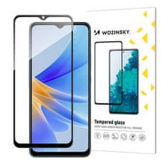 WOZINSKY 9H kaljeno steklo za celoten zaslon Oppo A17 s črnim okvirjem Full Glue
