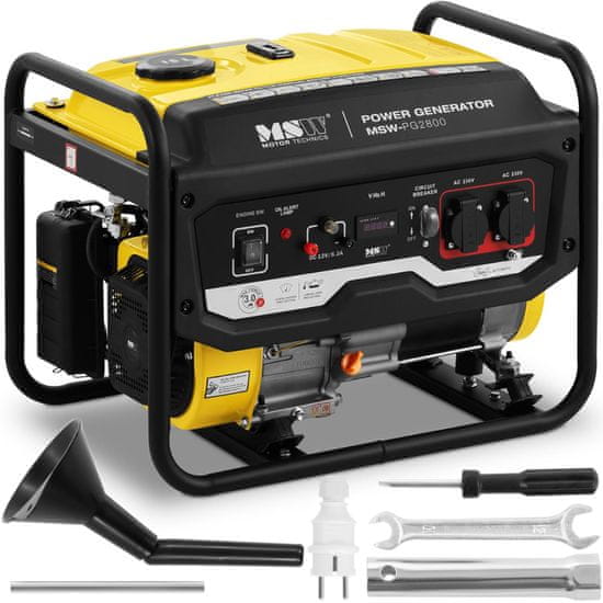 MSW Generator električne energije z ročnim zagonom 15 l 230 V 2800 W