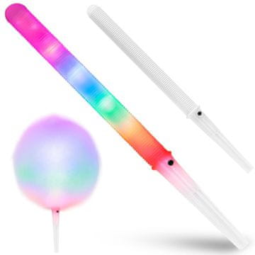 Royal Catering Svetleče LED palčke za sladkorno vato, 7 funkcij, komplet 50 kosov.