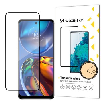 WOZINSKY Trpežno kaljeno steklo 9H za celoten zaslon Motorola Moto E32 z okvirjem Case Friendly črno
