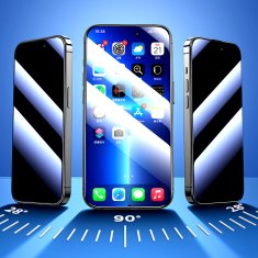 Joyroom Kaljeno steklo za iPhone 14 Pro z antiobveščevalnim filtrom za celoten zaslon z jasnim okvirjem