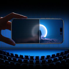 Joyroom Kaljeno steklo za iPhone 14 Pro z antiobveščevalnim filtrom za celoten zaslon z jasnim okvirjem