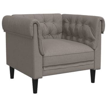 Vidaxl Fotelj chesterfield taupe tkanina