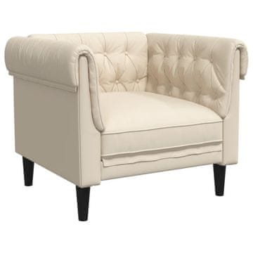 Vidaxl Fotelj chesterfield laneno platno
