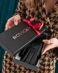 Rovicky Izolirane ženske rokavice iz naravnega usnja s šivi