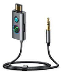 Joyroom Avtomobilski brezžični sprejemnik Audio USB AUX TF Card JR-CB7 Grey
