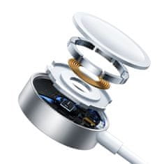 Joyroom 3v1 Kabel USB-A kabel z indukcijskim polnilnikom + 1x iPhone Lightning + 1x USB-C 1,2 m bel
