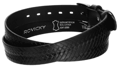 Rovicky Moški usnjen pas za obleko, pletena zaponka