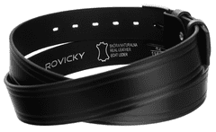 Rovicky Črn moški pas, naravno usnje, zaponka
