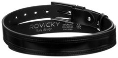 Rovicky Okrašen moški pas iz lakiranega naravnega zrnatega usnja
