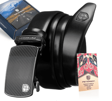 Peterson Moški usnjen pas z avtomatsko zaponko - 90