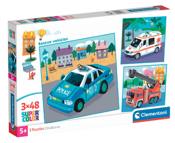 Clementoni sestavljanka, reševalna vozila, 3x48 (25318)