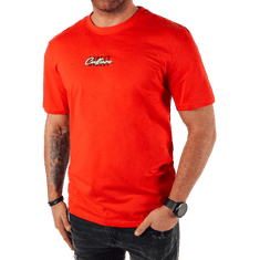Dstreet Moška majica s potiskom oranžna rx5423 M