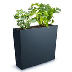 botle Cvetlični lonec z vložkom Gladka struktura antracit 58x18x50 cm Balkonski sadilnik Plastika