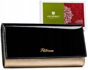 Peterson Velika, usnjena ženska denarnica s kljukico in zaponko