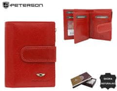 Peterson Srednja usnjena ženska denarnica z zaponko in zadrgo