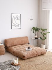 Atelier Del Sofa Raztegljiv kavč z dvema sedežema - kamelja barva