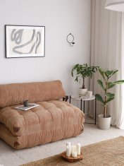 Atelier Del Sofa Raztegljiv kavč z dvema sedežema - kamelja barva