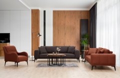 Atelier Del Sofa 3-sedežna zofa, Kenzo 3 - siva