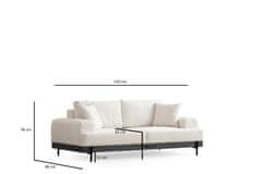 Atelier Del Sofa 3-sedežna zofa, Eti Black 3 sedeži - bela