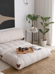 Atelier Del Sofa Raztegljiv kavč z dvema sedežema - bela