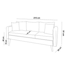 Atelier Del Sofa 3-sedežna zofa, Sofia - morsko zelena