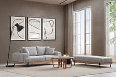 Atelier Del Sofa 3-sedežna zofa, Eti Oak, 3 sedeži - siva