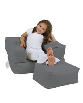 Atelier Del Sofa Vrtna vreča Bean Bag, otroški enojni sedež Pouffe - Fume